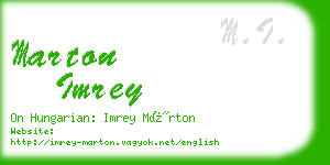 marton imrey business card